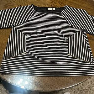 Chico's Black and White Striped Top